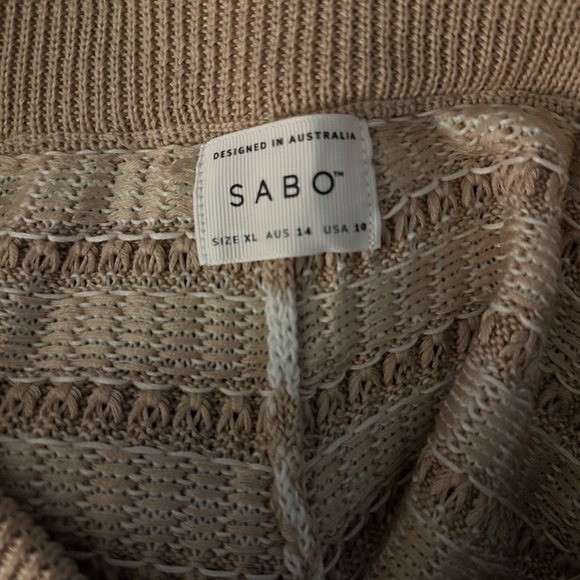 Sabo Skirt Tan and White Wide Leg Jumpsuit - Picture 5 of 7